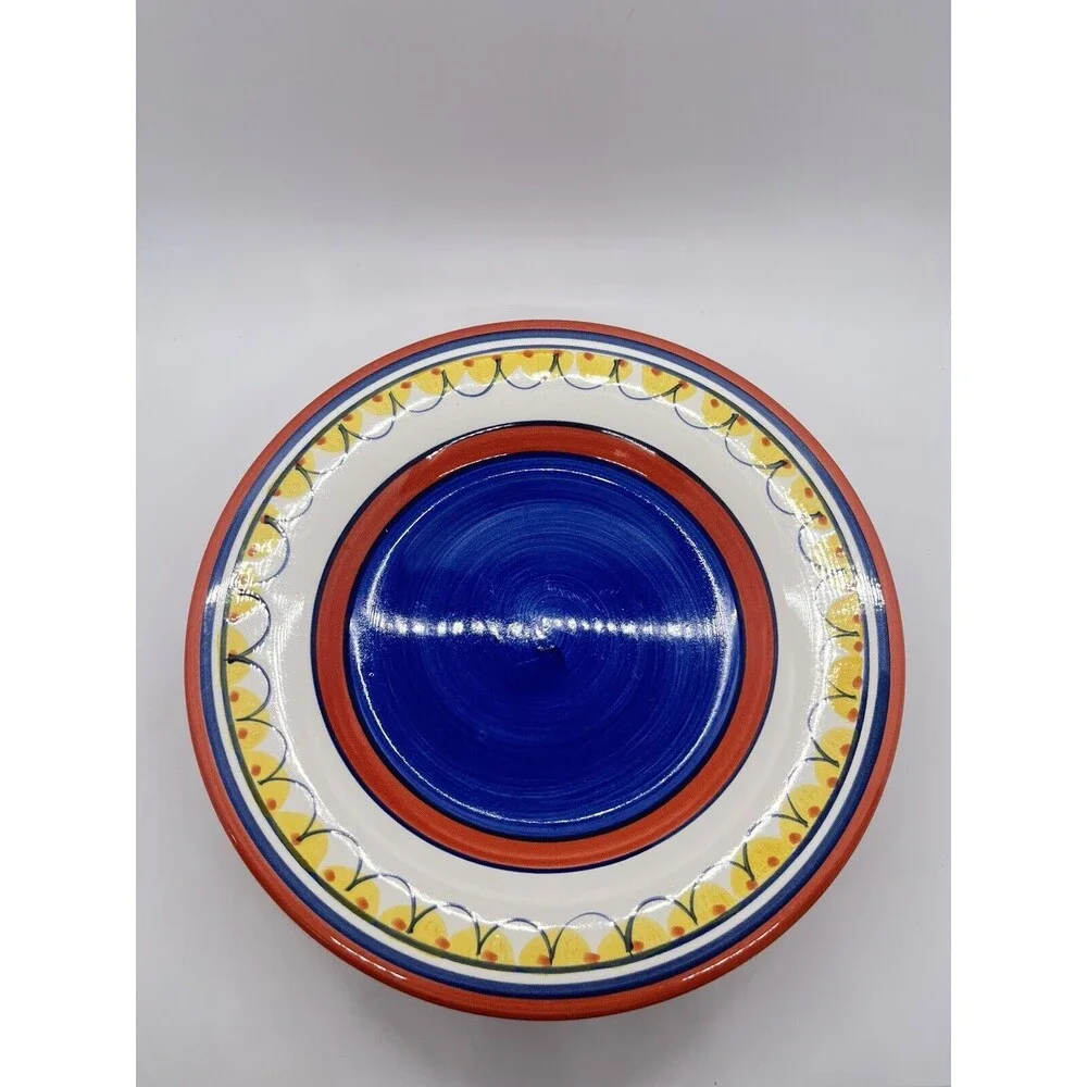 Pier 1 Del Sol Handpainted Earthenware Dessert Salad Plates Set of Three 8 1/2